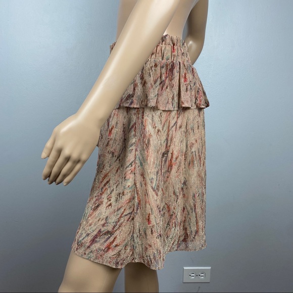 NEW IRO PRINTED RUFFLE LUREX MINI SKIRT - Picture 6 of 11